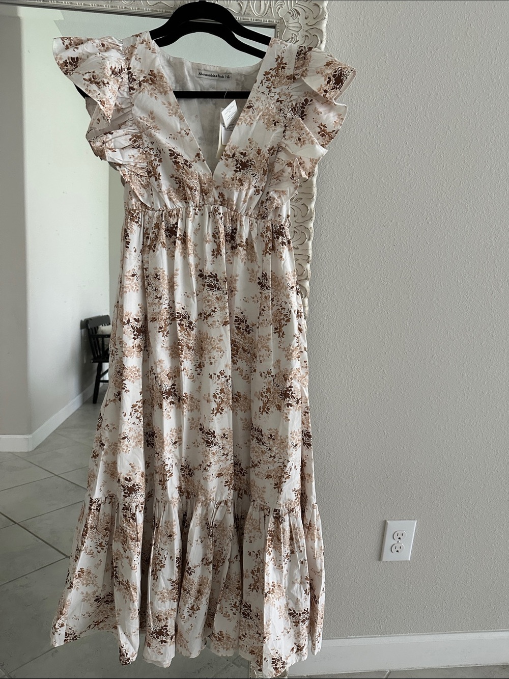 Abercrombie Maxi Dress with Brown Floral Print